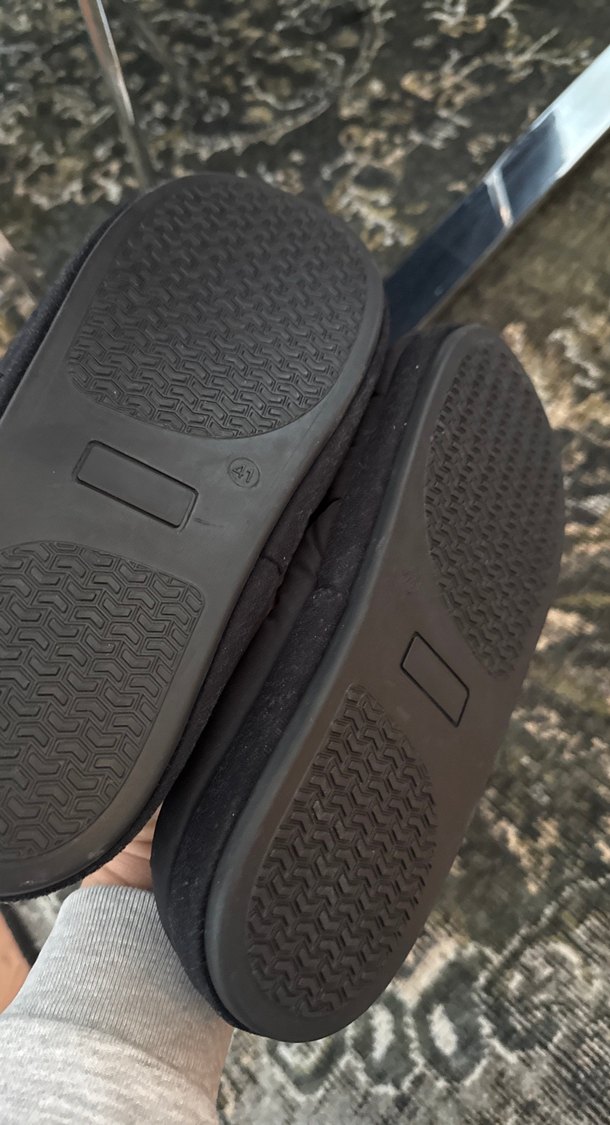 Erkek Siyah Sıcak Terlikler Velcro - Görsel 3