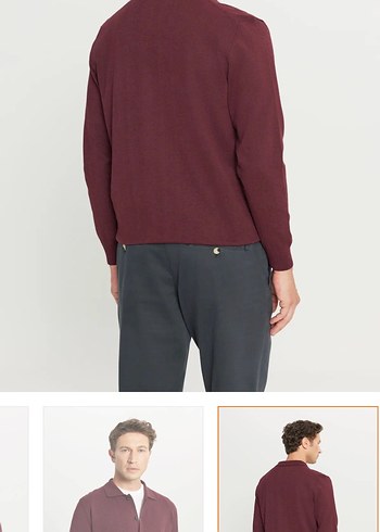 Bordo Erkek Düğmeli Hırka - Görsel 5