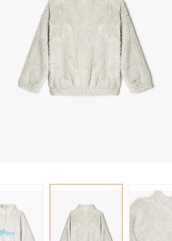 Erkek Çocuk Beyaz Peluş Yüksek Yakalı Sweatshirt - Görsel 2