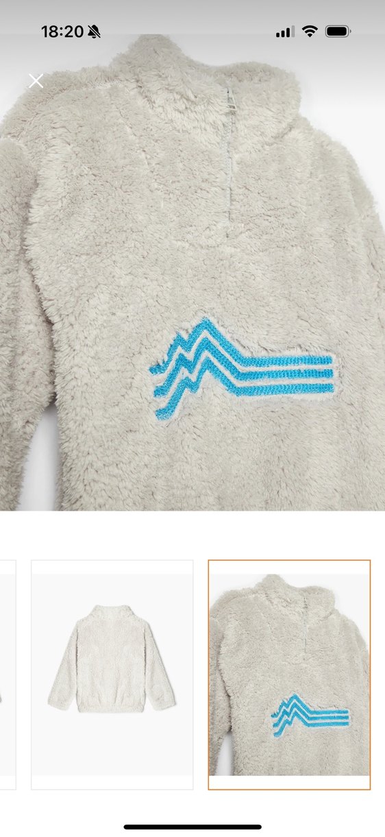 Erkek Çocuk Beyaz Peluş Yüksek Yakalı Sweatshirt - Görsel 3