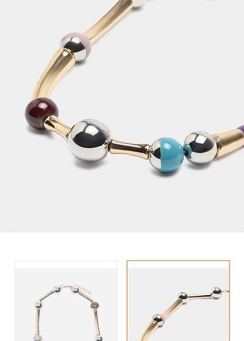 Renkli Boncuklu Midi Kadın Kolye - Görsel 2