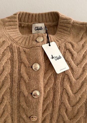 Kadın Örgü Kahverengi Midi Hırka - Görsel 3