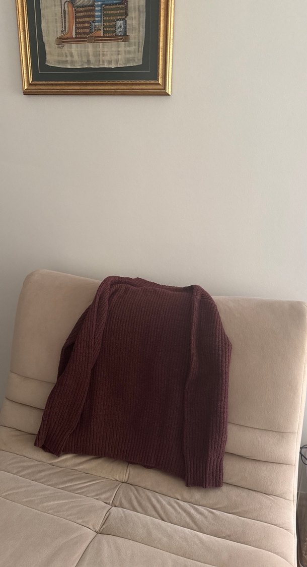 Bordo Kadın Örgü Yün Kazak - Görsel 4