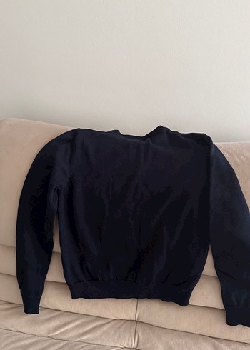 Düğmeli Siyah Süet Midi Hırka - Görsel 3