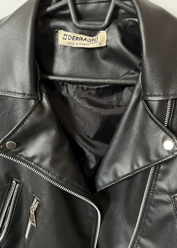 Siyah Kadın Deri Ceket - Görsel 4