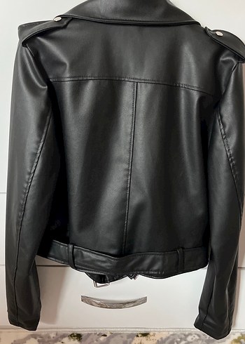 Siyah Kadın Deri Ceket - Görsel 6