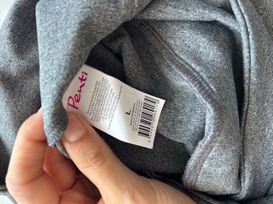 Gri Elastik Belli Midi Hamile Şortu - Görsel 3