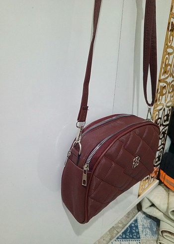 Bordo Deri Kadın  el Çantası - Görsel 2