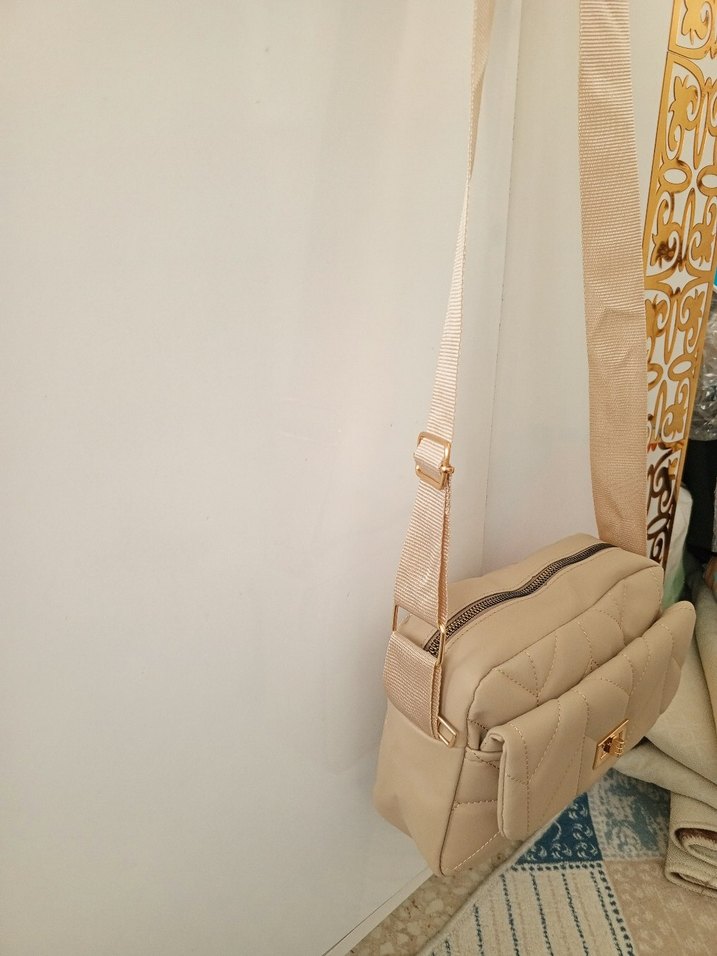 Bej Kadın Bel Detaylı Çanta - Görsel 2