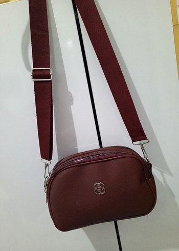 Bordo Deri Kadın Omuz Çantası - Görsel 3