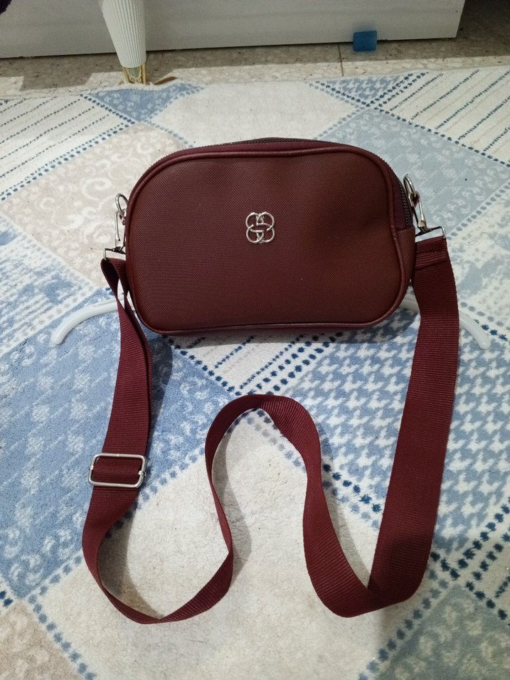 Bordo Deri Kadın Omuz Çantası - Görsel 4