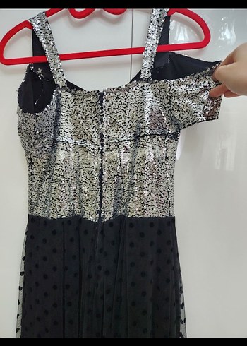 Abiye çocuk Siyah Puantiyeli Vintage Abiye Elbise