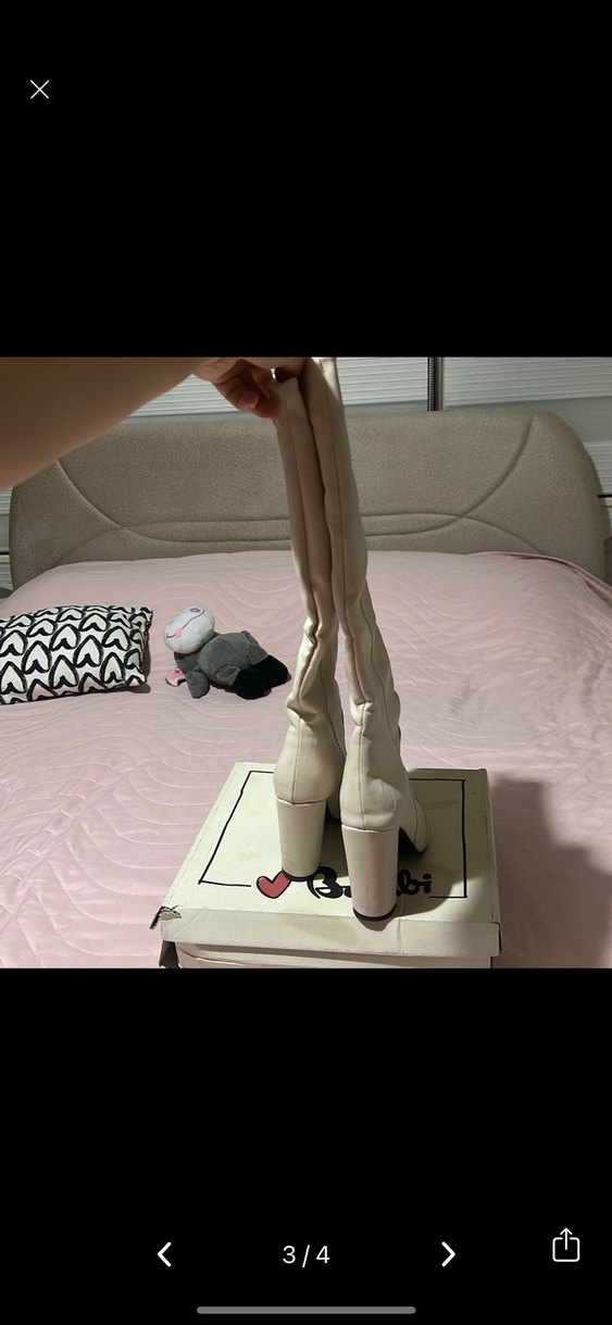 Bej Deri Dizüstü Kadın Çizme BAMBİ - Görsel 3