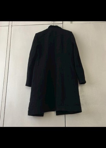 İPEKYOL kaşe Siyah Fermuarlı Uzun Kaban - Görsel 6