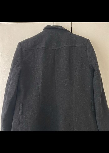 İPEKYOL kaşe Siyah Fermuarlı Uzun Kaban - Görsel 7