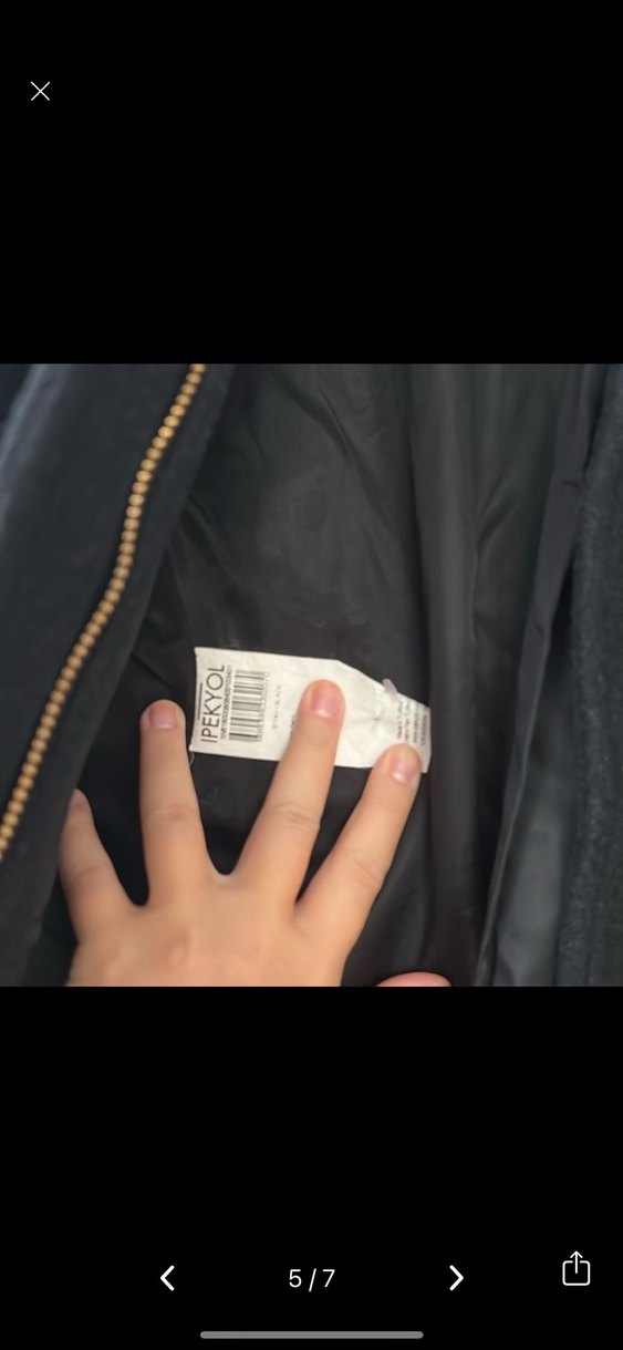 İPEKYOL kaşe Siyah Fermuarlı Uzun Kaban - Görsel 5