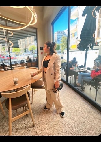 Taş rengi blazer takım - Görsel 4