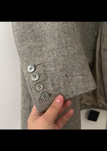 Gri bej kırçıllı Erkek blazer ceket - Görsel 2