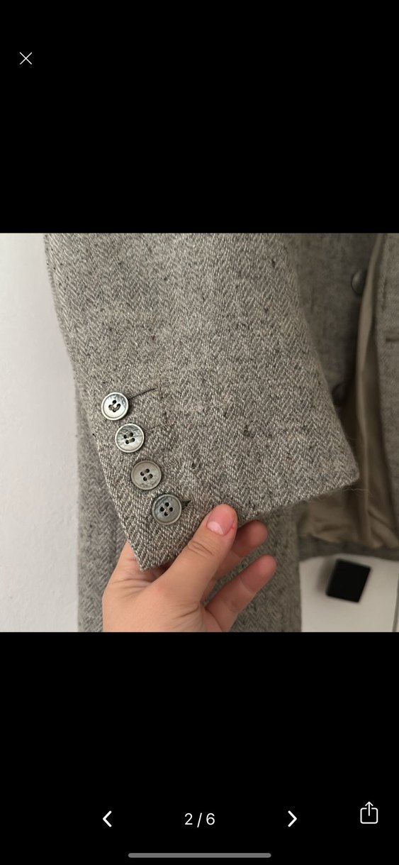 Gri bej kırçıllı Erkek blazer ceket - Görsel 2