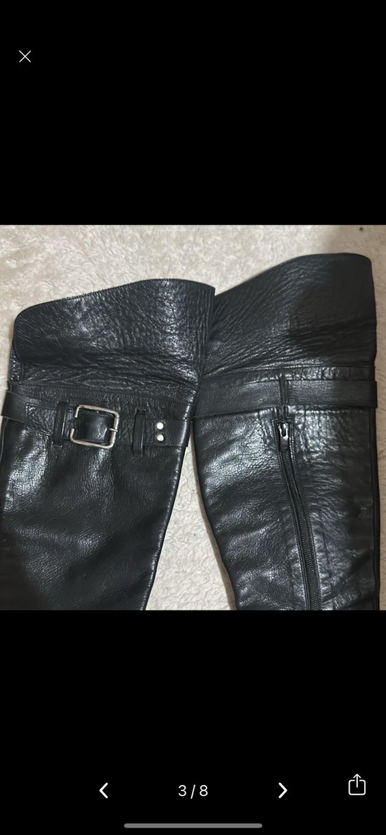 Kadın Siyah Deri Tokalı TERGAN ÇİZME - Görsel 3