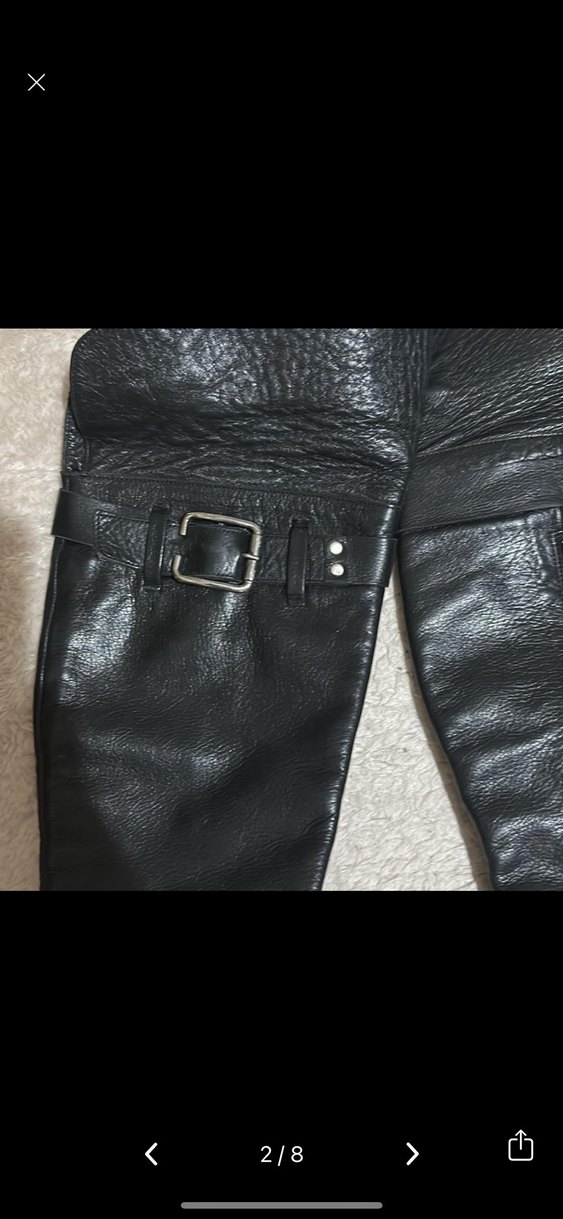 Kadın Siyah Deri Tokalı TERGAN ÇİZME - Görsel 2