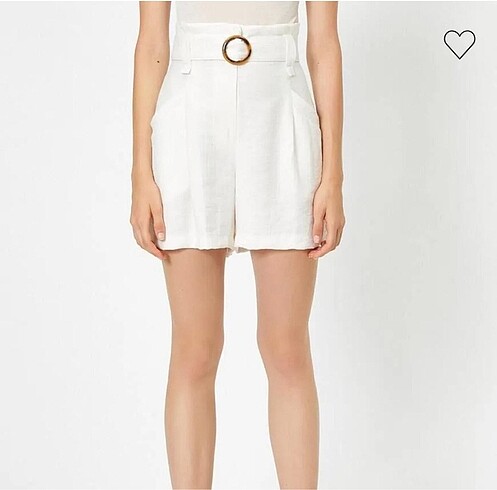 KOTON beyaz keten şort - Görsel 3