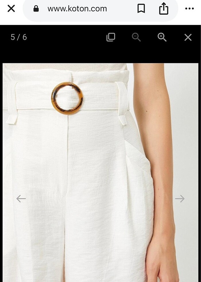 KOTON beyaz keten şort - Görsel 2