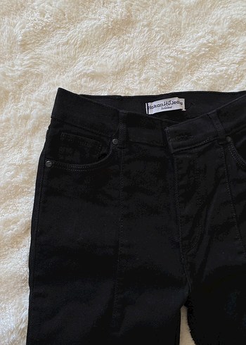 Zara Kadın Siyah Midi Boy Bol Paça Kot Pantolon