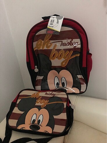 Mickey Mouse beslenmeli ilkokul çantası