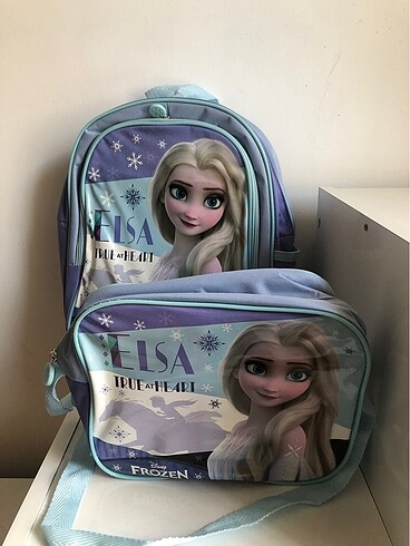 Frozen Elsalı beslenmeli ilkokul çanta seti