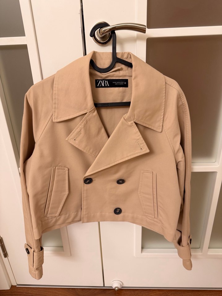 Bej Kısa Rahat Kesim Kadın Trençkot - Görsel 2