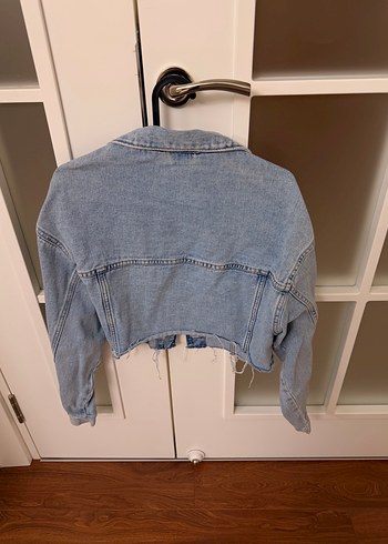 Bershka Mavi Crop Denim Ceket - Görsel 2