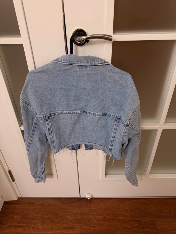 Bershka Mavi Crop Denim Ceket - Görsel 2
