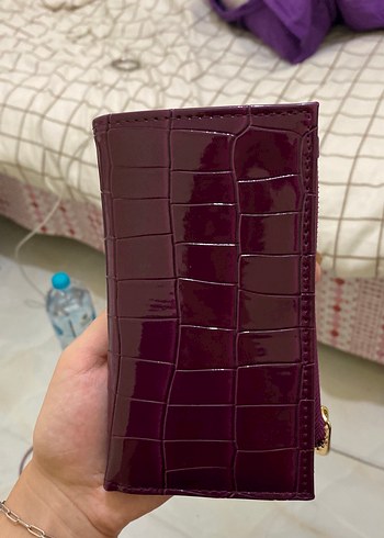 Stradivarius Bordo Parlak Deri Kadın Cüzdanı