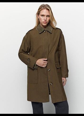 m Beden haki Renk Massimo Dutti Trençkot Parka