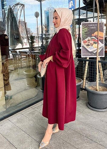 universal Beden bordo Renk Zeysus robalı bordo elbise