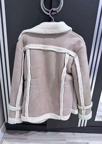 Kürklü Bej Süet Kadın Ceket - Görsel 2