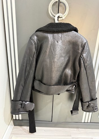 Kemerli Siyah Kadın Ceket - Görsel 3