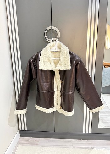 Kahverengi Kürklü Deri Kadın Ceket - Görsel 2