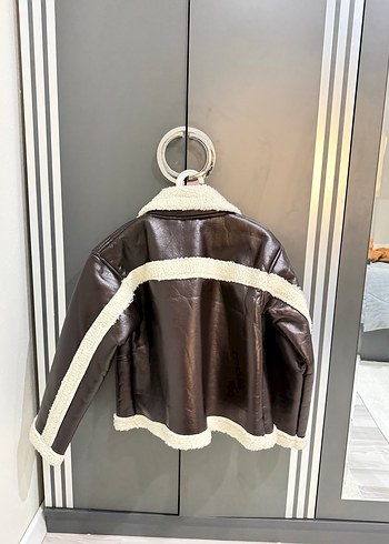 Kahverengi Kürklü Deri Kadın Ceket - Görsel 3