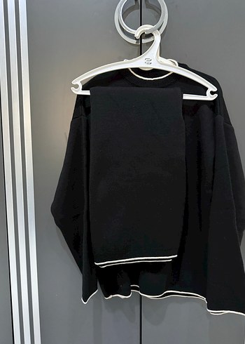 Siyah Midi Kadın Sweatshirt Rahat Kalıp - Görsel 3