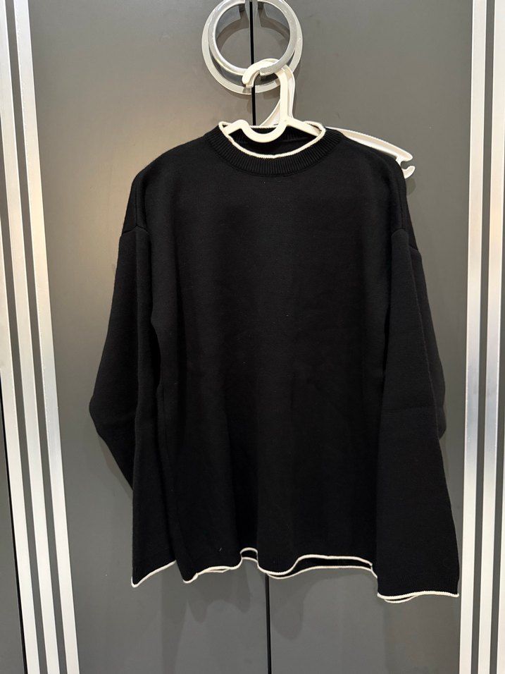 Siyah Midi Kadın Sweatshirt Rahat Kalıp - Görsel 4