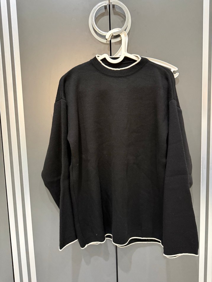 Siyah Midi Kadın Sweatshirt Rahat Kalıp - Görsel 5