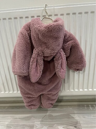 3-6 Ay Beden pembe Renk Peluş sıcacık tulum