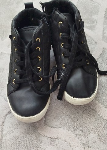 Kız Çocuk Siyah Cırtlı Spor Ayakkabı - Görsel 5