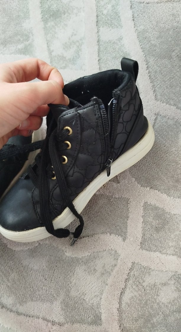 Kız Çocuk Siyah Cırtlı Spor Ayakkabı - Görsel 3