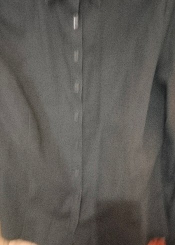 Düğmeli Siyah Kadın Gömlek - Görsel 4