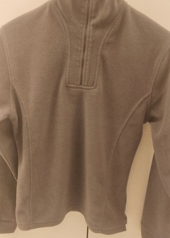 Gri Polar Yarım Fermuarlı Yaka Sweatshirt - Görsel 2