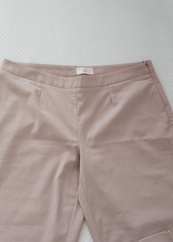 Bej Regular Fit Midi Kadın Kumaş Pantolon - Görsel 3