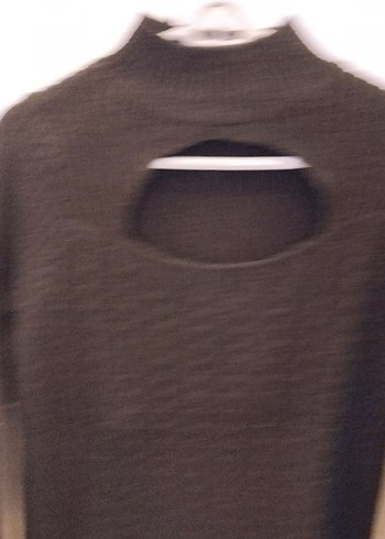 Siyah Örgü Boğazlı Kadın Kazak - Görsel 2